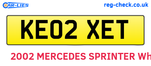 KE02XET are the vehicle registration plates.