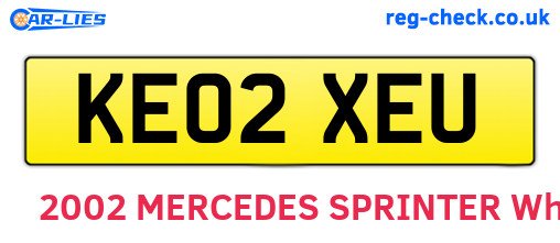 KE02XEU are the vehicle registration plates.
