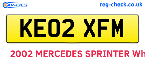 KE02XFM are the vehicle registration plates.