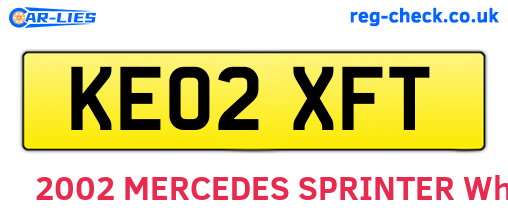 KE02XFT are the vehicle registration plates.