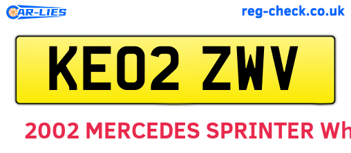KE02ZWV are the vehicle registration plates.