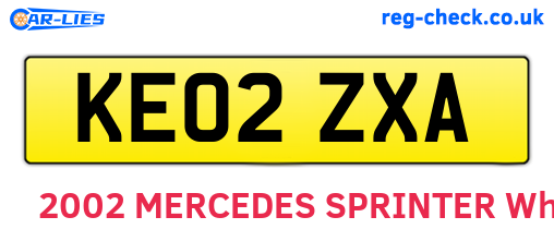 KE02ZXA are the vehicle registration plates.