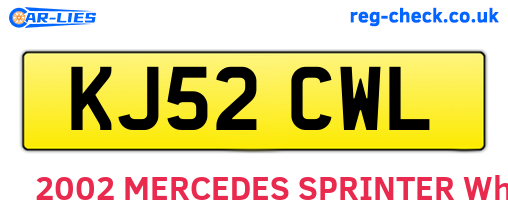 KJ52CWL are the vehicle registration plates.