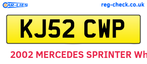 KJ52CWP are the vehicle registration plates.