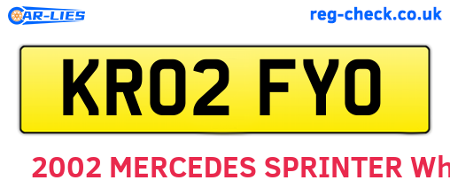 KR02FYO are the vehicle registration plates.