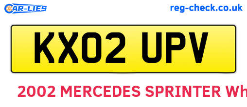 KX02UPV are the vehicle registration plates.