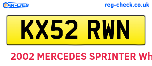 KX52RWN are the vehicle registration plates.