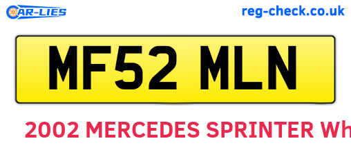 MF52MLN are the vehicle registration plates.