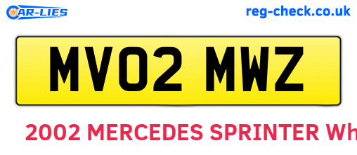 MV02MWZ are the vehicle registration plates.