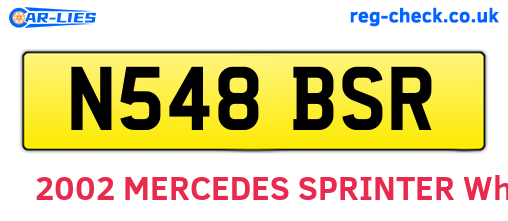 N548BSR are the vehicle registration plates.