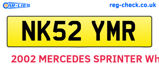 NK52YMR are the vehicle registration plates.