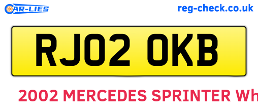 RJ02OKB are the vehicle registration plates.