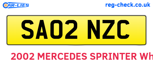 SA02NZC are the vehicle registration plates.