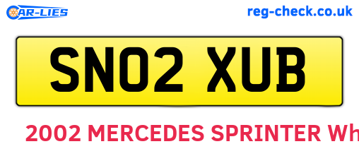 SN02XUB are the vehicle registration plates.