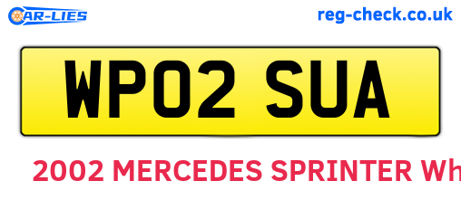 WP02SUA are the vehicle registration plates.