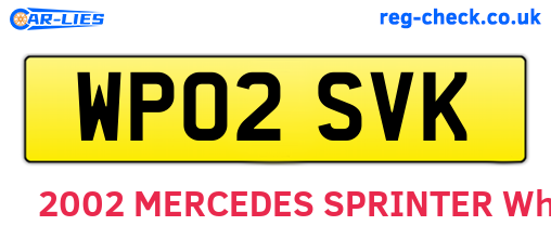 WP02SVK are the vehicle registration plates.
