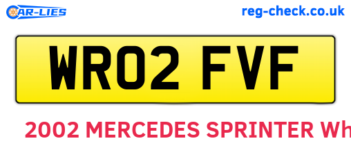 WR02FVF are the vehicle registration plates.