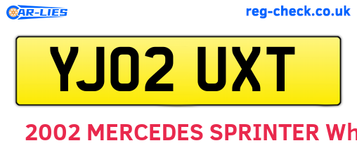 YJ02UXT are the vehicle registration plates.