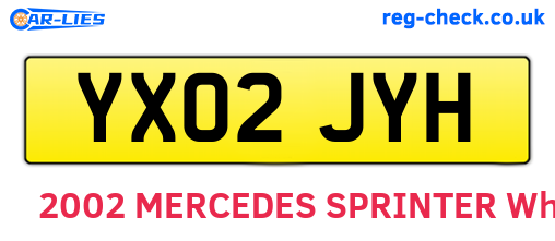 YX02JYH are the vehicle registration plates.