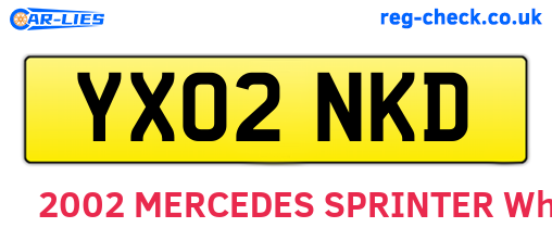 YX02NKD are the vehicle registration plates.