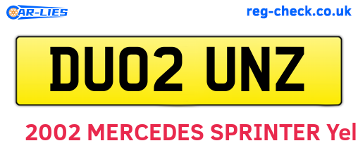 DU02UNZ are the vehicle registration plates.