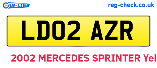 LD02AZR are the vehicle registration plates.
