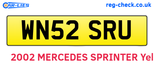 WN52SRU are the vehicle registration plates.