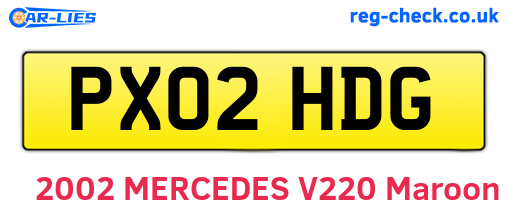 PX02HDG are the vehicle registration plates.