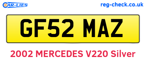 GF52MAZ are the vehicle registration plates.