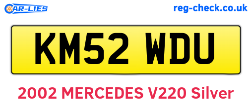 KM52WDU are the vehicle registration plates.