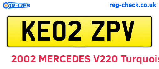 KE02ZPV are the vehicle registration plates.