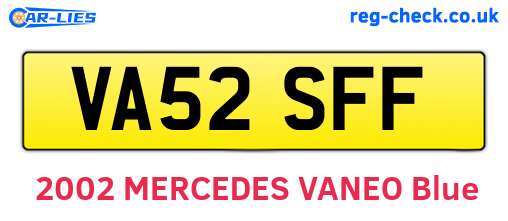 VA52SFF are the vehicle registration plates.