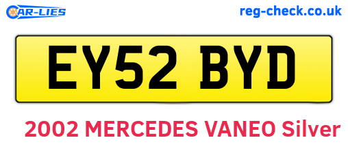 EY52BYD are the vehicle registration plates.