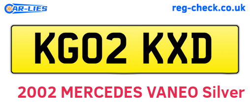 KG02KXD are the vehicle registration plates.