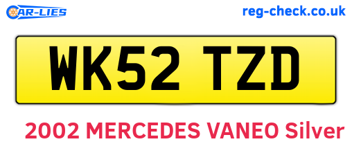 WK52TZD are the vehicle registration plates.
