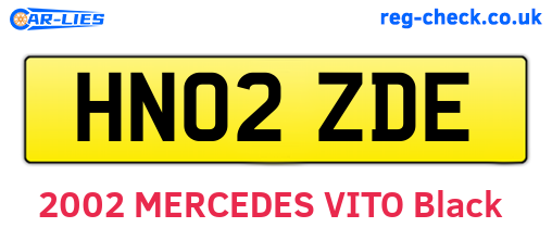 HN02ZDE are the vehicle registration plates.