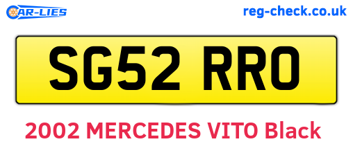 SG52RRO are the vehicle registration plates.