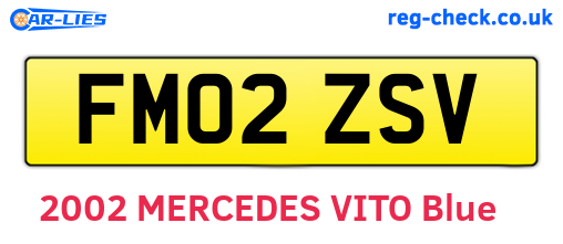 FM02ZSV are the vehicle registration plates.