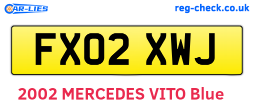 FX02XWJ are the vehicle registration plates.
