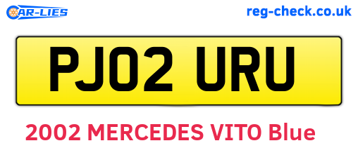 PJ02URU are the vehicle registration plates.