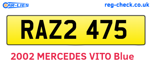 RAZ2475 are the vehicle registration plates.
