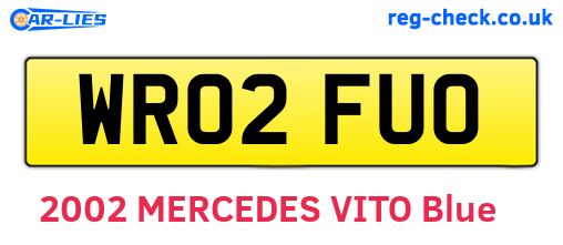 WR02FUO are the vehicle registration plates.
