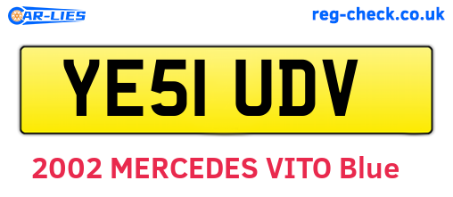 YE51UDV are the vehicle registration plates.