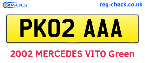 PK02AAA are the vehicle registration plates.