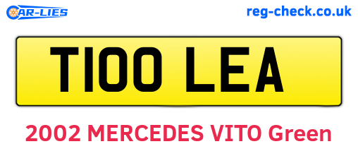 T100LEA are the vehicle registration plates.