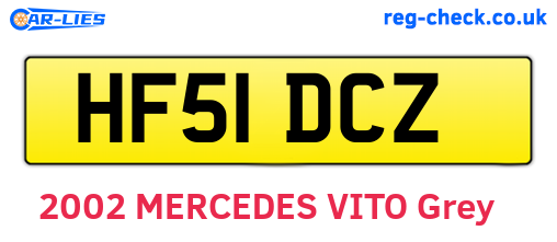HF51DCZ are the vehicle registration plates.