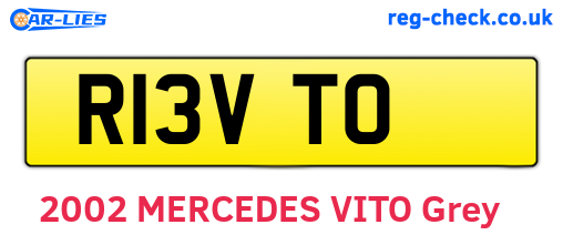 R13VTO are the vehicle registration plates.