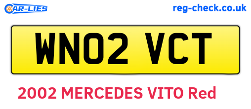 WN02VCT are the vehicle registration plates.
