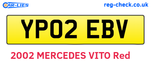 YP02EBV are the vehicle registration plates.