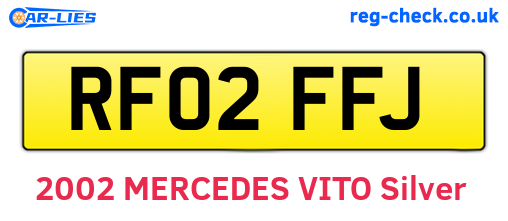 RF02FFJ are the vehicle registration plates.